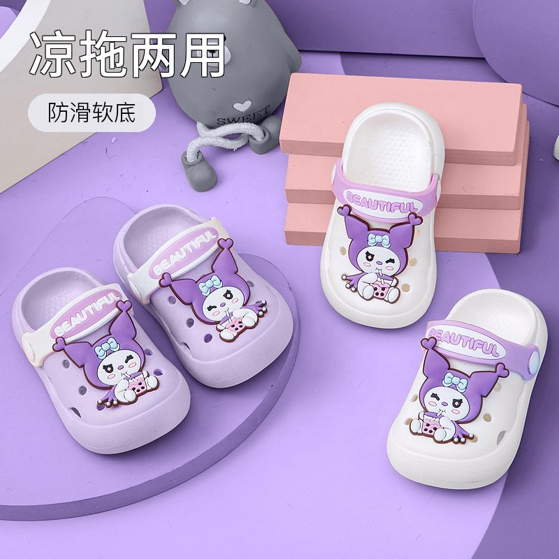 Wholesale Kids Cartoon Kulomi Anti Slip Summer Slippers Girls Baby Cave Hole Shoes Beach PVC Slipper