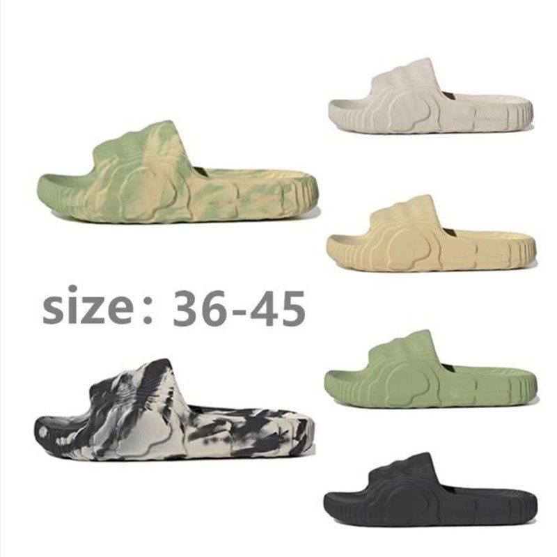Ready Stock Men's Adilette 22 Slides 20223 Black Grey Acupressure Slippers with EVA Outsole Winter Original Quality Whole Sale