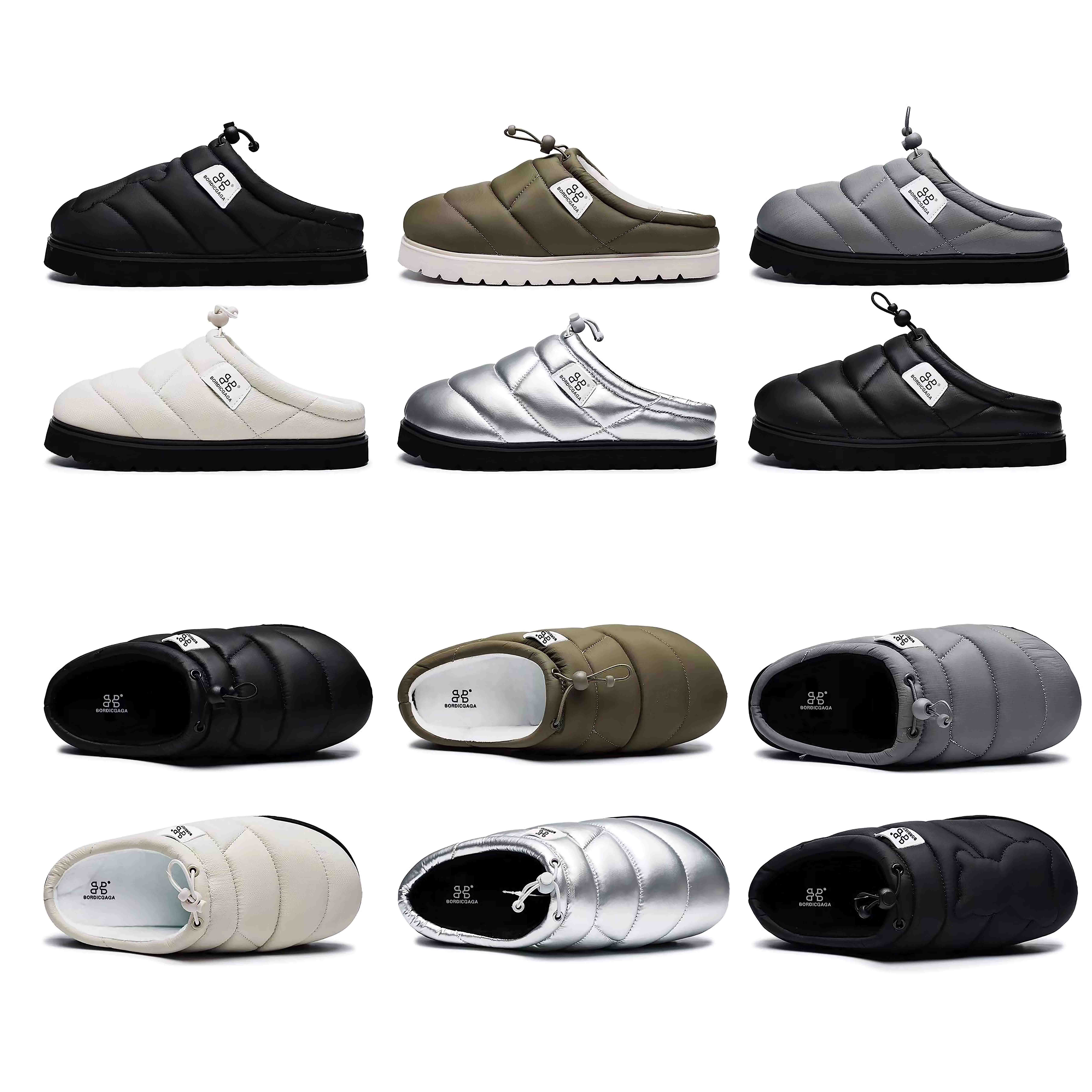 Customization Unisex Warm Cozy Plush Lined Outdoor Wear-resistant Comfort Slides Mens Winter Warm Slippers For Couple