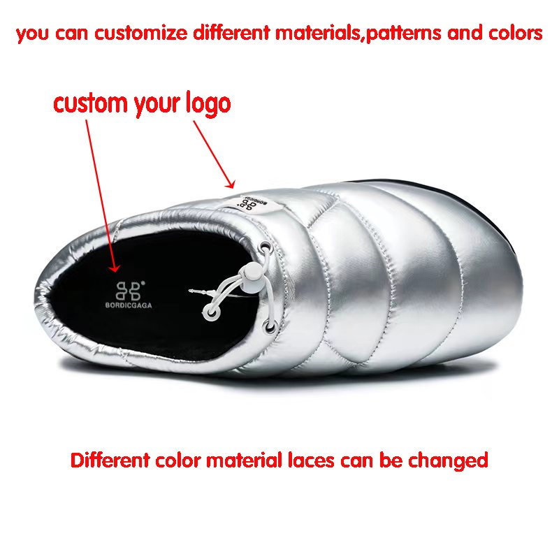 Customization Unisex Warm Cozy Plush Lined Outdoor Wear-resistant Comfort Slides Mens Winter Warm Slippers For Couple