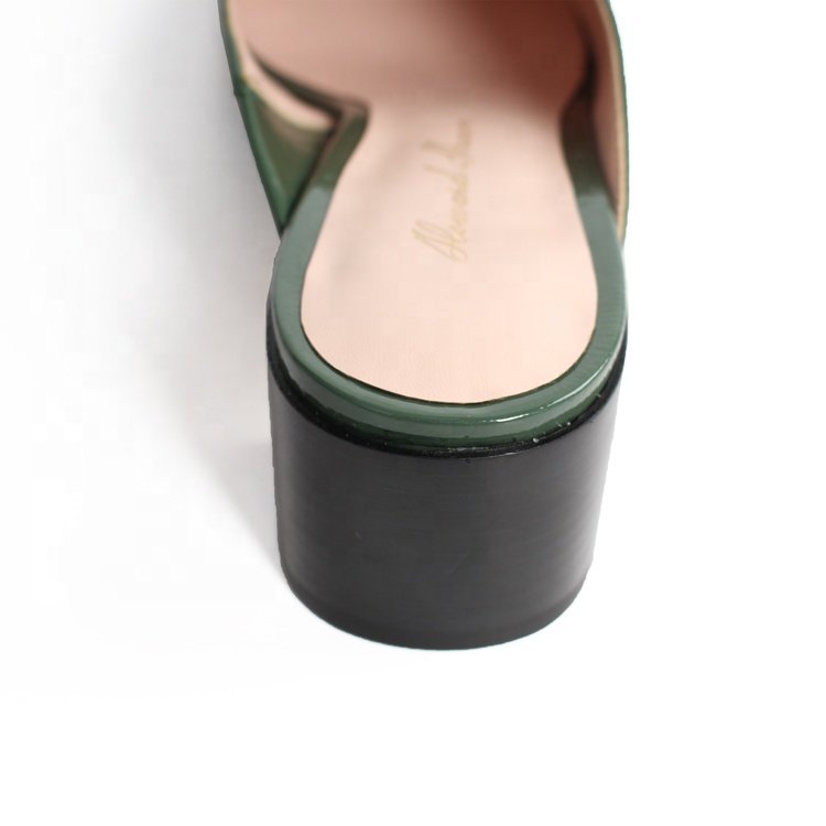 Fashion Ladies Slide Block Heels Slippers and Sandals Mules Shoes High Heel Square Backless Slip On Mules Shoes Women Summer