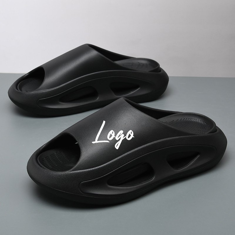 high quality Summer Beach Fashion Home Sports Custom Eva Soft Rubber Sandals Support Cloud Slides Slippers with Logo for Men