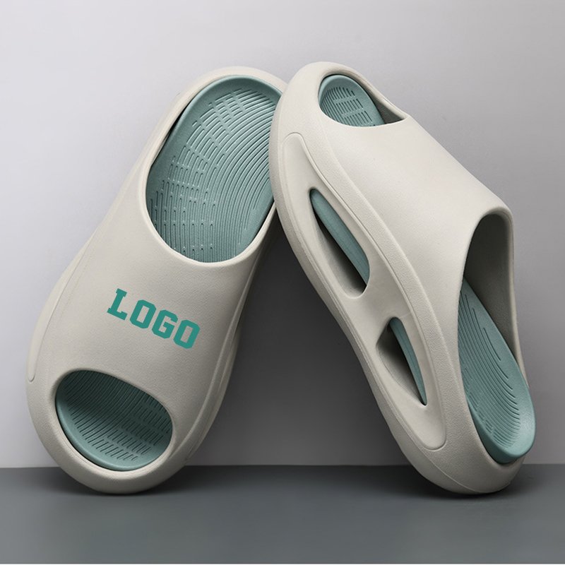 high quality Summer Beach Fashion Home Sports Custom Eva Soft Rubber Sandals Support Cloud Slides Slippers with Logo for Men