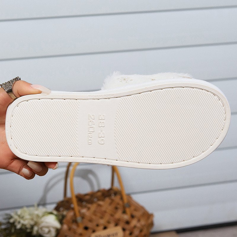 PVC Sole White Slipper House Latest Ladies Open Toe Slippers Women Home Slide Slippers