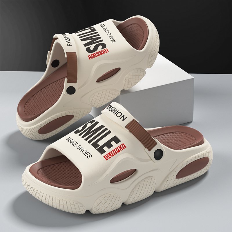 2024 New Cushioning Slippers Men's Summer Home Wear Non-slip And Wear-resistant Platform Platform Sandals For Two Sandals