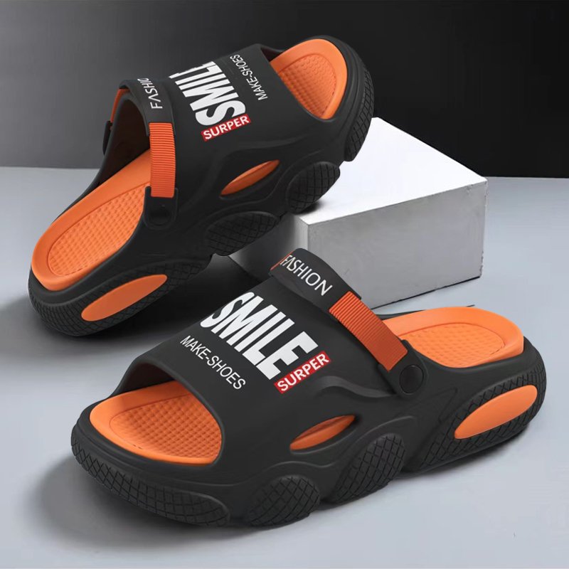 2024 New Cushioning Slippers Men's Summer Home Wear Non-slip And Wear-resistant Platform Platform Sandals For Two Sandals