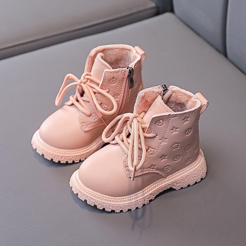 Children Casual Shoes Autumn Winter Boots Boys Shoes Fashion Leather Soft Antislip Girls Boots 21-30 Sport Running Shoes