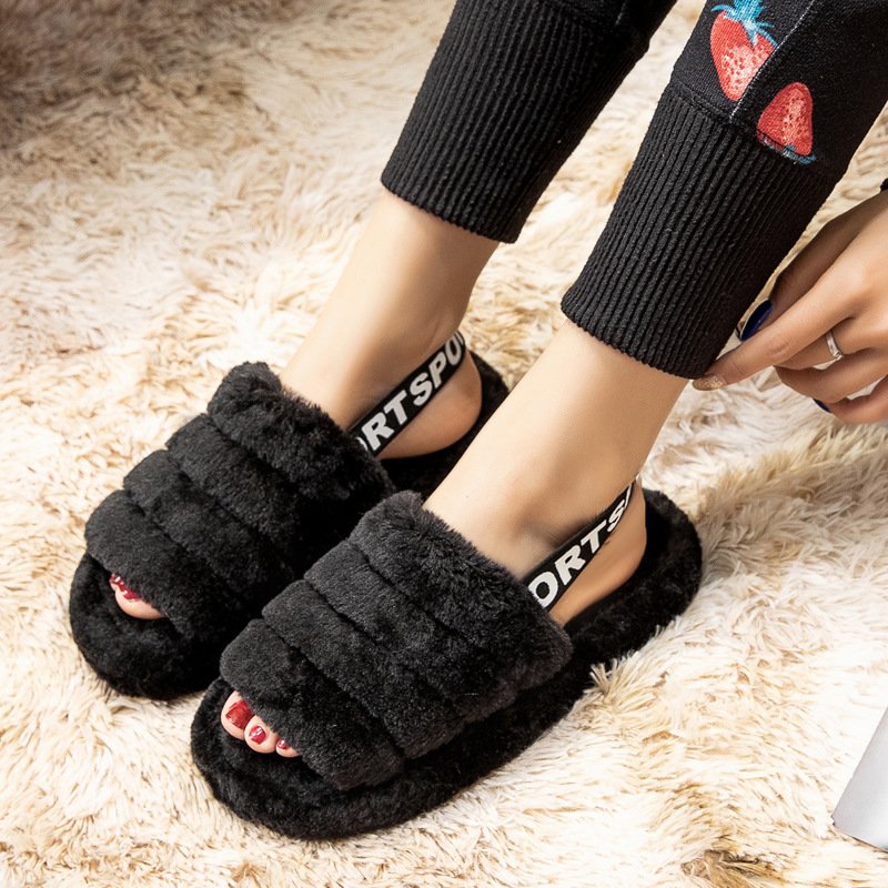 2023 New soft fashion Women's Fluff Yeah Slide Slipper ladies winter slippers Women's Soft Plush Lightweight House SlippersW8188