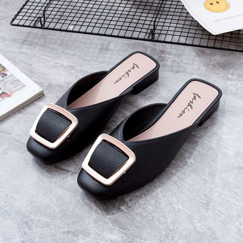 New Fashion Women Summer Flat-heeled Women's Shoes Muller Slippers Flat Sandals For Women And Ladies