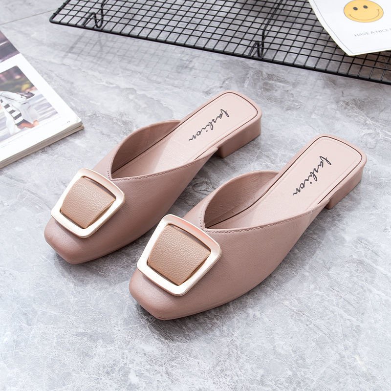New Fashion Women Summer Flat-heeled Women's Shoes Muller Slippers Flat Sandals For Women And Ladies