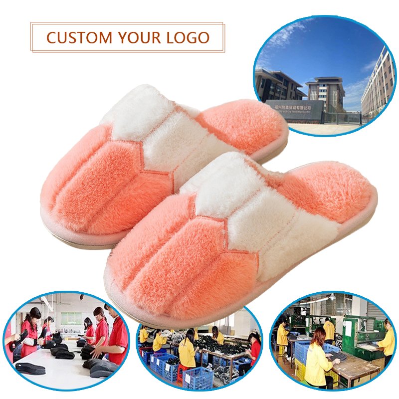 New Grey House Shoes Soft Fur Slippers Unisex Slides Slippers For Women