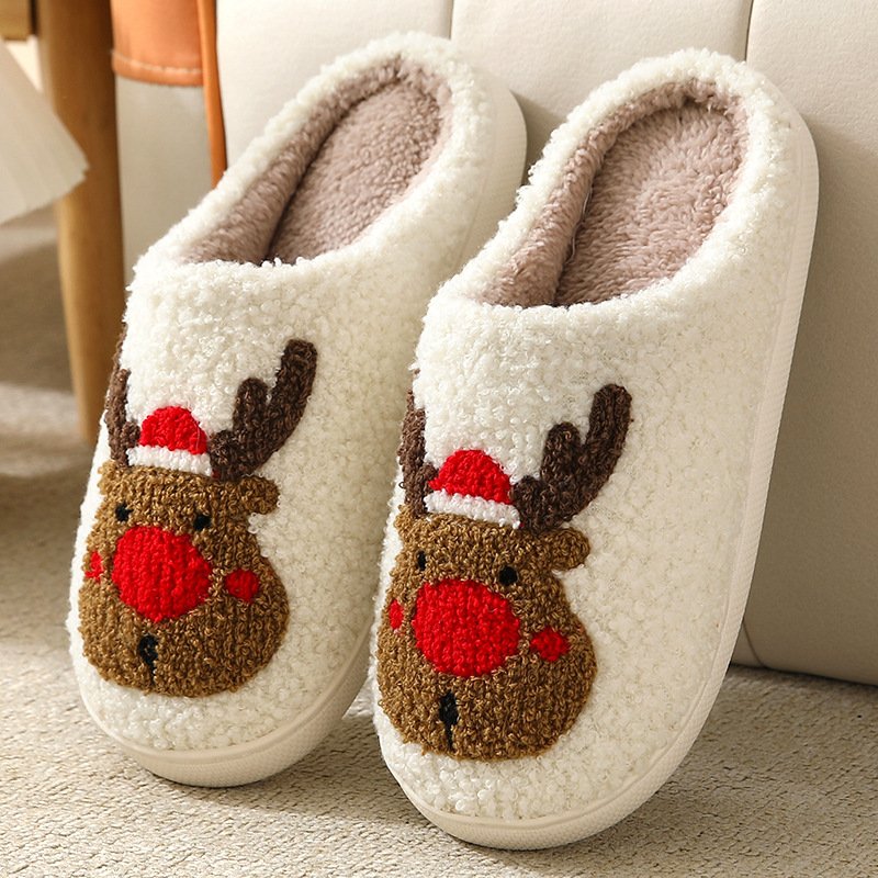 Fashion Cute Winter Warm Indoor Home House Bedroom Cotton Flat Evil Eyes Slides Slippers For Women Men