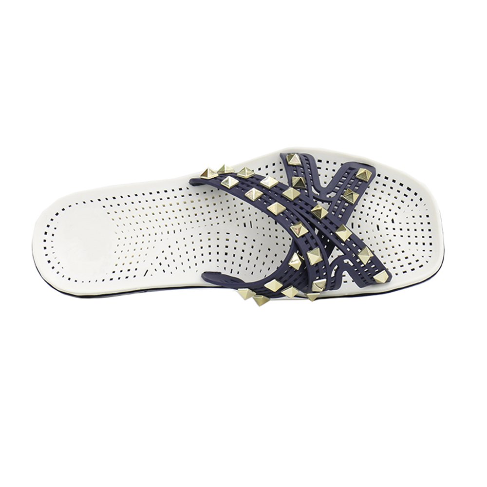 Luxury Custom Ladies Flat Sandals Mixed Colors Hollow Design Women Slide Slippers Summer Outdoor Beach Insole Rubber PU Spring