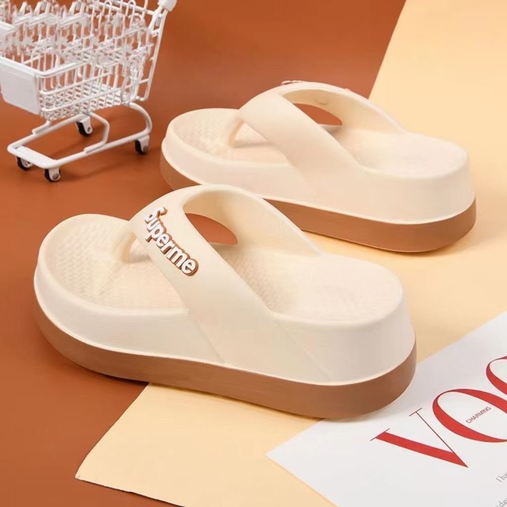 Fashion Women wedges Slippers with high heel ladies Slides slipper House Slippers with heel For female summer flip flop