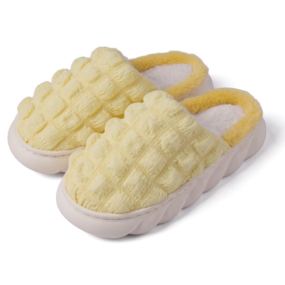 Designer Winter Warm Cloud Puff Slippers Closed Toe Slip On Fur Lined Shoes Women Simple Home Fluffy Indoor Slides Slippers