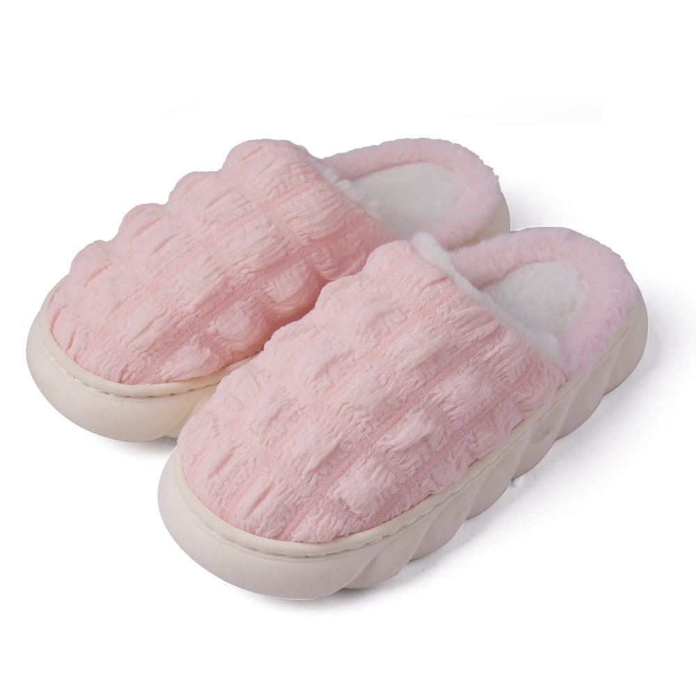 Designer Winter Warm Cloud Puff Slippers Closed Toe Slip On Fur Lined Shoes Women Simple Home Fluffy Indoor Slides Slippers