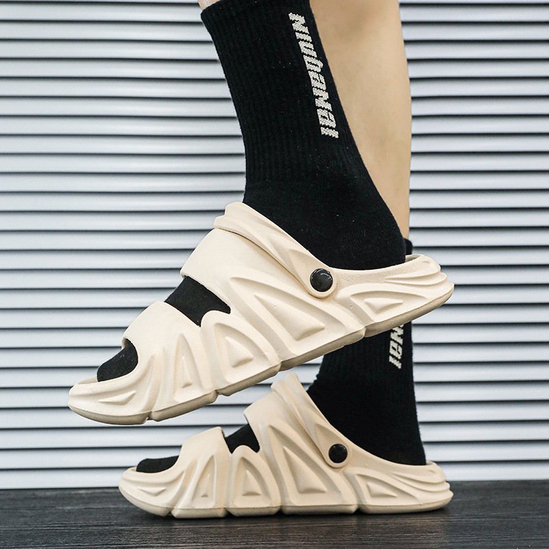 Summer Outdoor Beach Casual Men Custom Logo Print Eva Foam Flat Sport Slides Slippers Sandals For Men