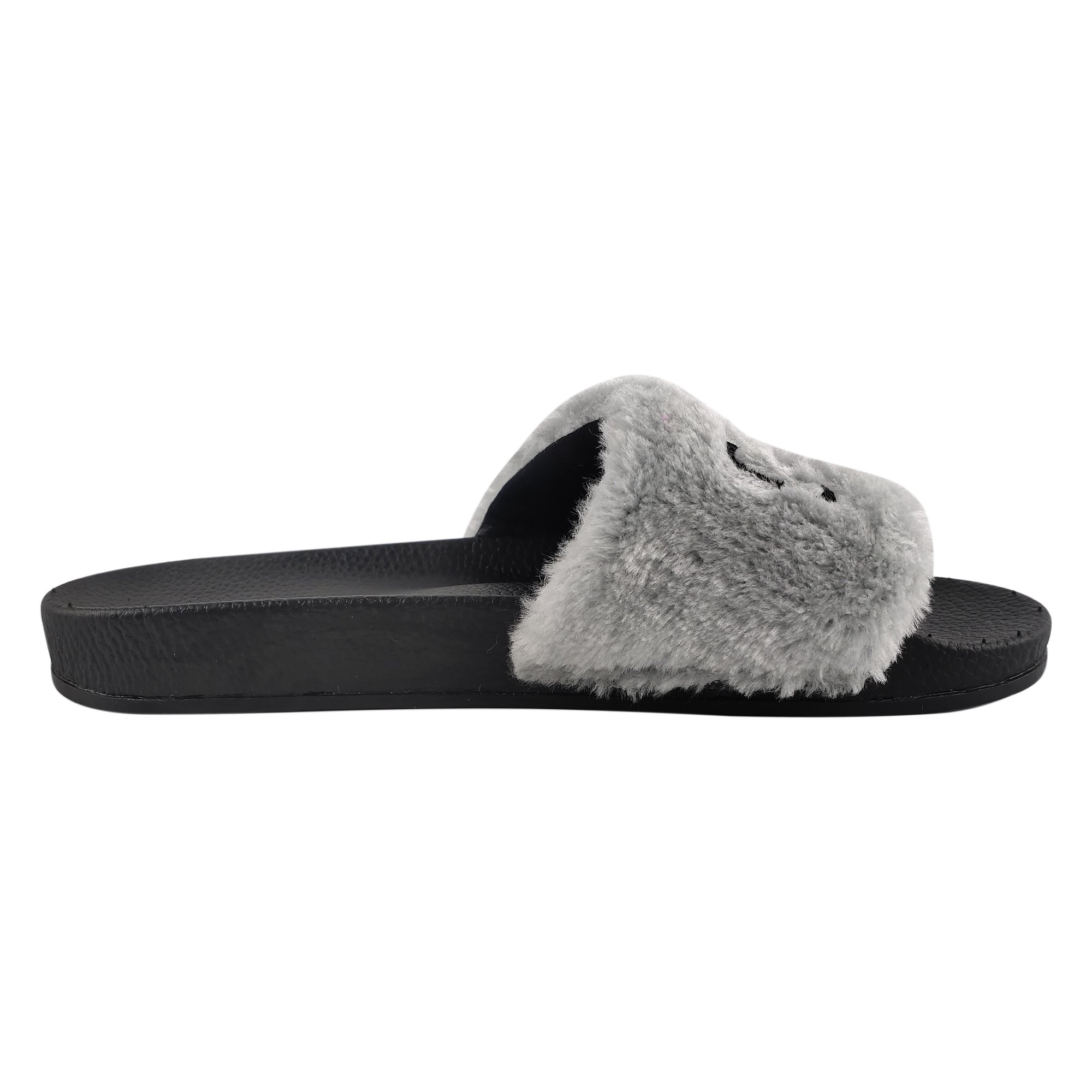Greatshoe new fashion girl's plush slides slippers sandals for women breathable faux wholesale fur sandals ladies slides
