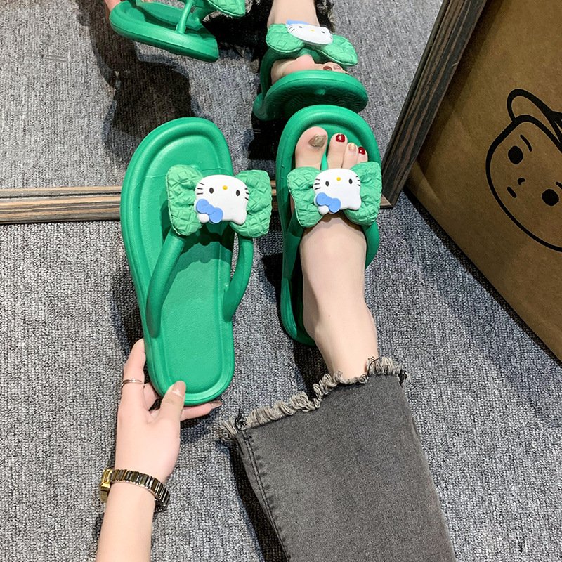 BoTu Kt Flip Flops Women Summer Outdoor Shoes Cartoon Beach Sandals Y2k Female New Korean Casual Fashion Slippers Bathroom Shoes