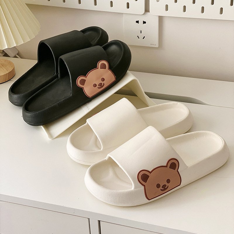 custom Unisex Home Cloud Slides Sandal cute Bear non-slip Cushioned Thick sole eva slippers for bathroom shower