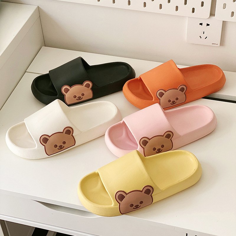 custom Unisex Home Cloud Slides Sandal cute Bear non-slip Cushioned Thick sole eva slippers for bathroom shower