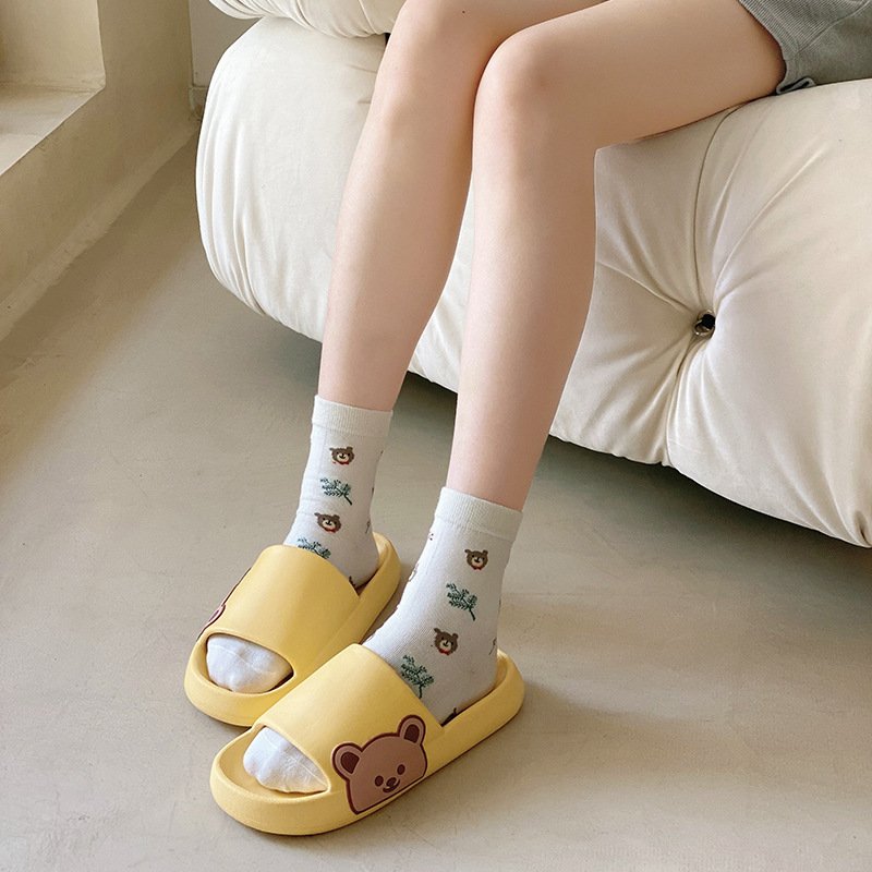custom Unisex Home Cloud Slides Sandal cute Bear non-slip Cushioned Thick sole eva slippers for bathroom shower
