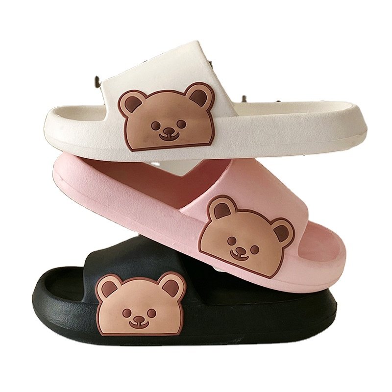 custom Unisex Home Cloud Slides Sandal cute Bear non-slip Cushioned Thick sole eva slippers for bathroom shower