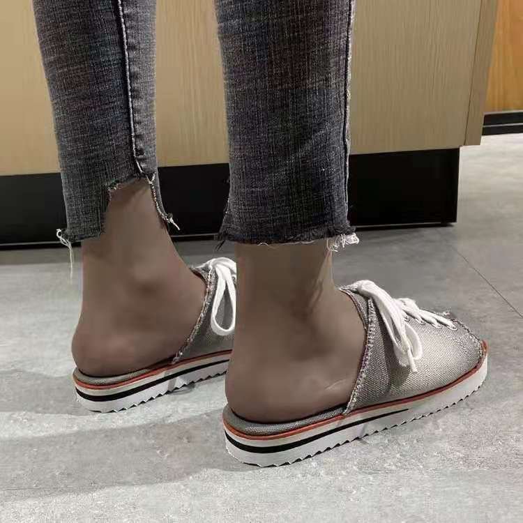 Fashion Women Peep-toe denim Sandals Breathable Summer Shoes Comfortable Casual Slippers Ladies New Flat Shoes