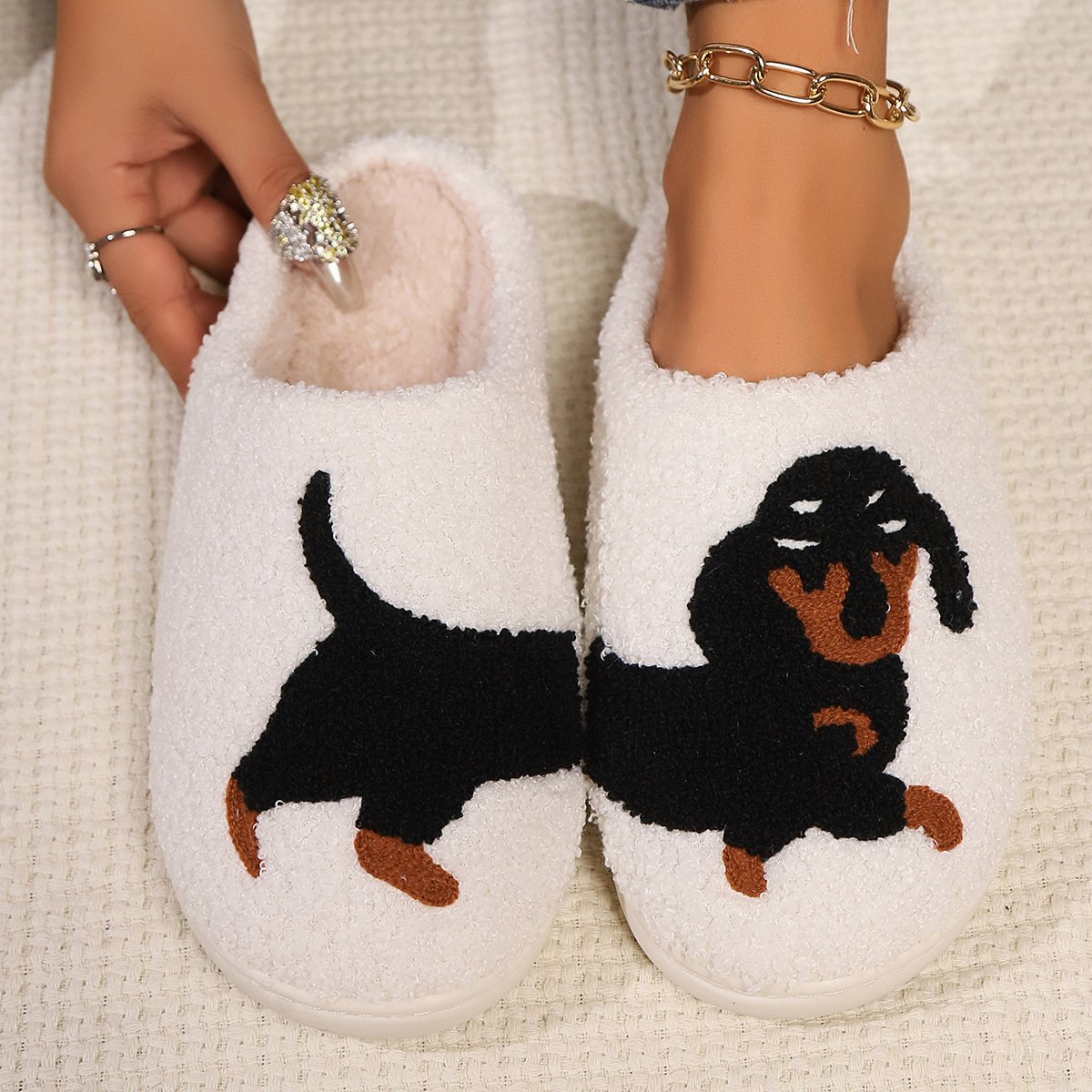Custom Logo Plush Slides Slippers DIY your pattern Indoor Walking Shoes Fashion New Style Winter Shoes
