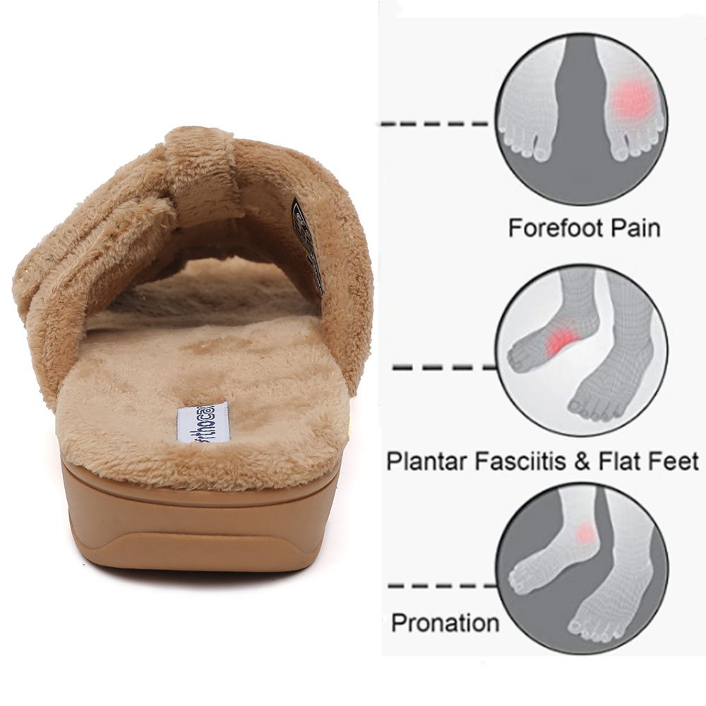 Women's Orthotic Arch Support Slipper Spa House Shoes for Plantar Fasciitis Indoor Slipper