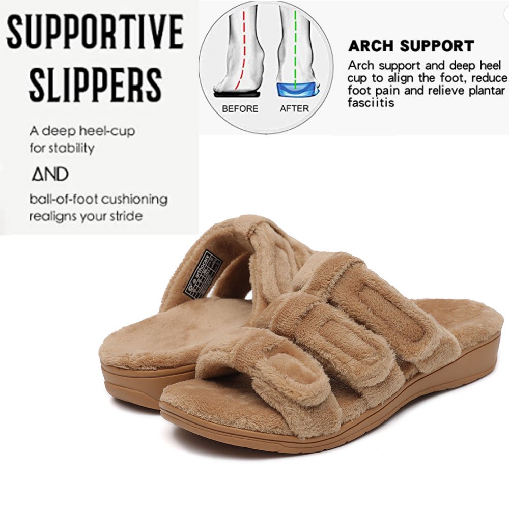 Women's Orthotic Arch Support Slipper Spa House Shoes for Plantar Fasciitis Indoor Slipper
