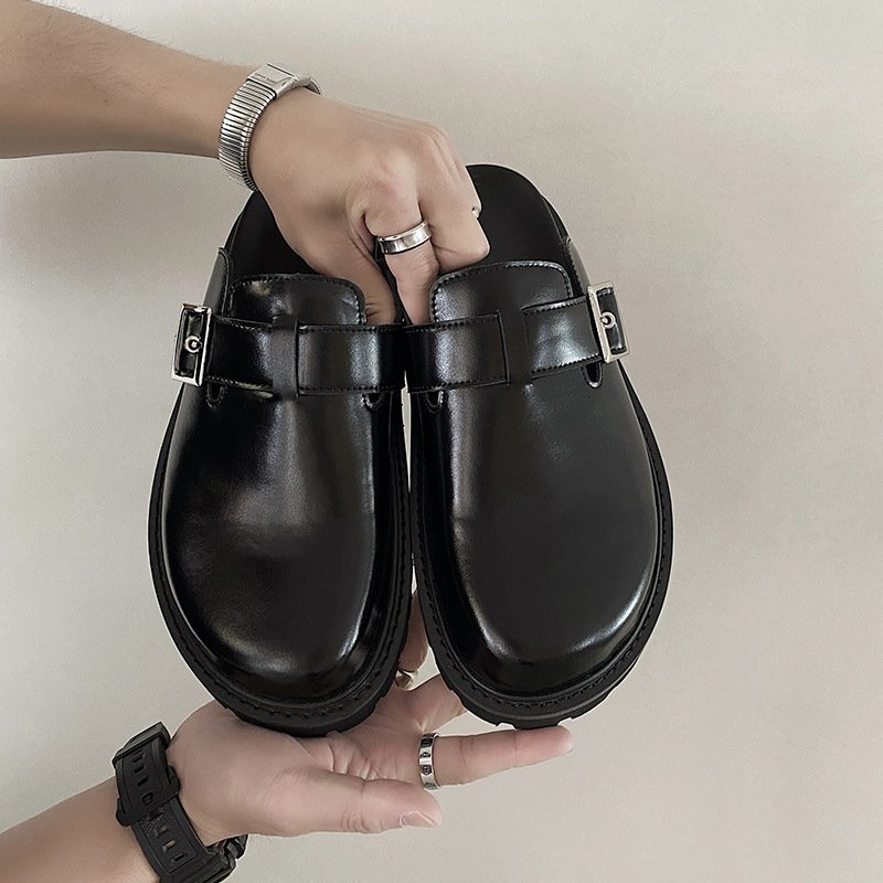 BUSY GIRL DB4575 mules shoes men big size 38-44 luxury flats shoes slip on slippers platform summer beach casual custom mules
