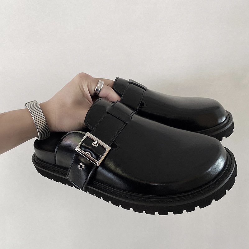 BUSY GIRL DB4575 mules shoes men big size 38-44 luxury flats shoes slip on slippers platform summer beach casual custom mules