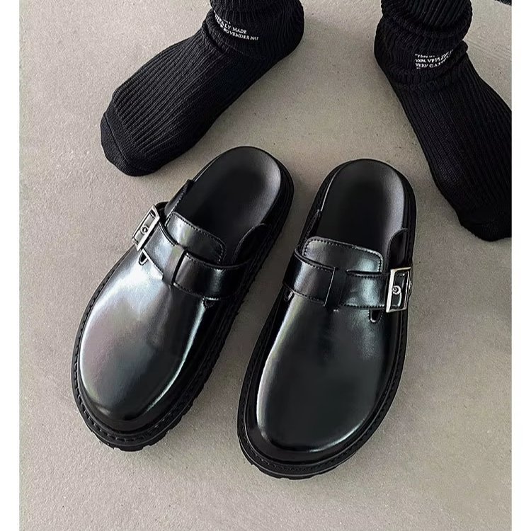 BUSY GIRL DB4575 mules shoes men big size 38-44 luxury flats shoes slip on slippers platform summer beach casual custom mules