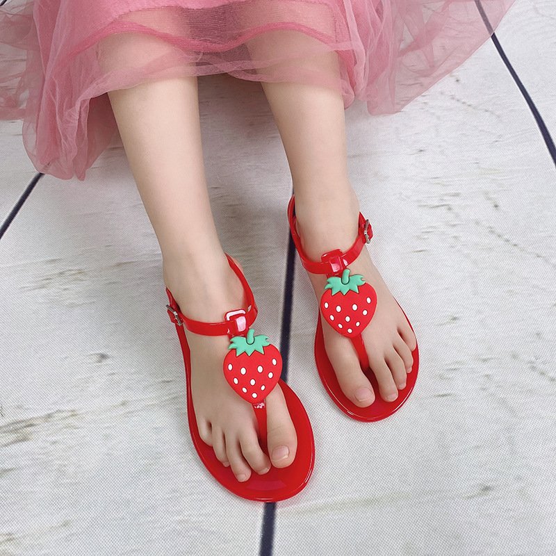 Flat PVC Children Shoes Cute Fruit Wholesale Toddler Summer Jelly Kids Sandals
