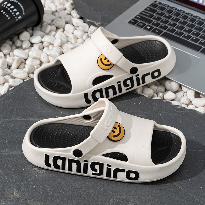 Wholesale Thick Sole Cushioned Home Slipper Dual Color Comfortable Slides Slippers Non-slip Men's Shoes Sporty Slippers