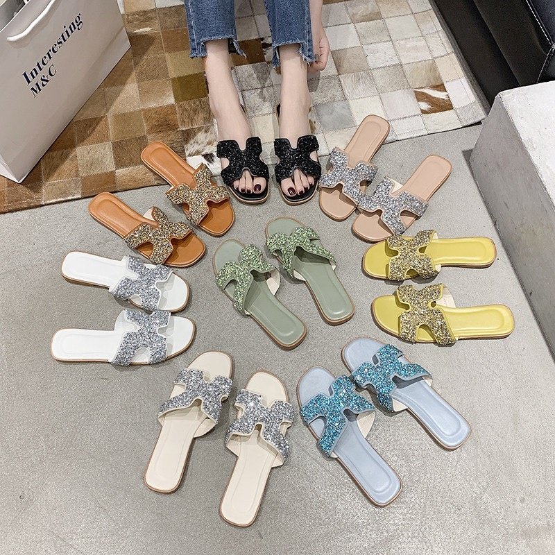 Women's best-selling summer slippers, high-quality casual women's comfortable leather anti-skid slippers