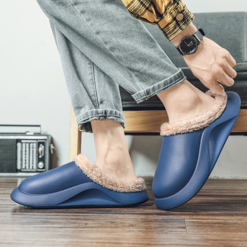 New Autumn Winter Men Women Home Wholesale Eva Waterproof Half Slipper Unisex Cotton Sandals Fur Slippers Custom Logo