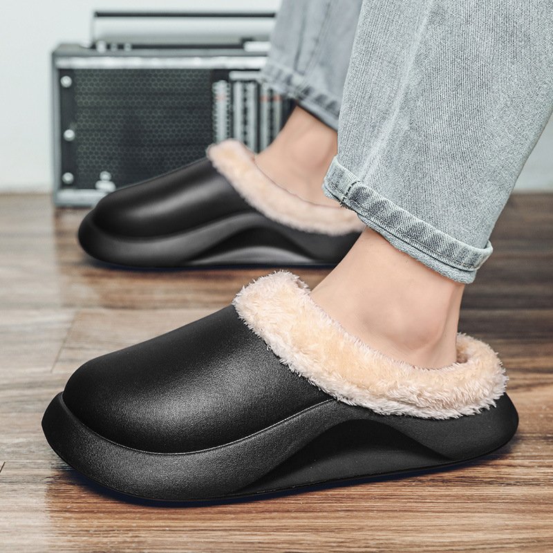 New Autumn Winter Men Women Home Wholesale Eva Waterproof Half Slipper Unisex Cotton Sandals Fur Slippers Custom Logo