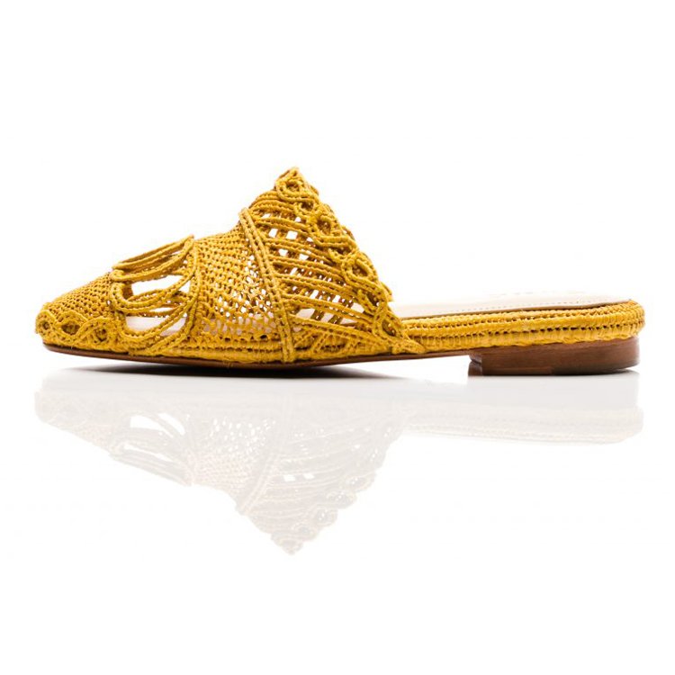 Custom Fresh Designer Summer Day Hollow Knitting Weave Slide Slippers For Women Flat Shoe Ladies Sandal