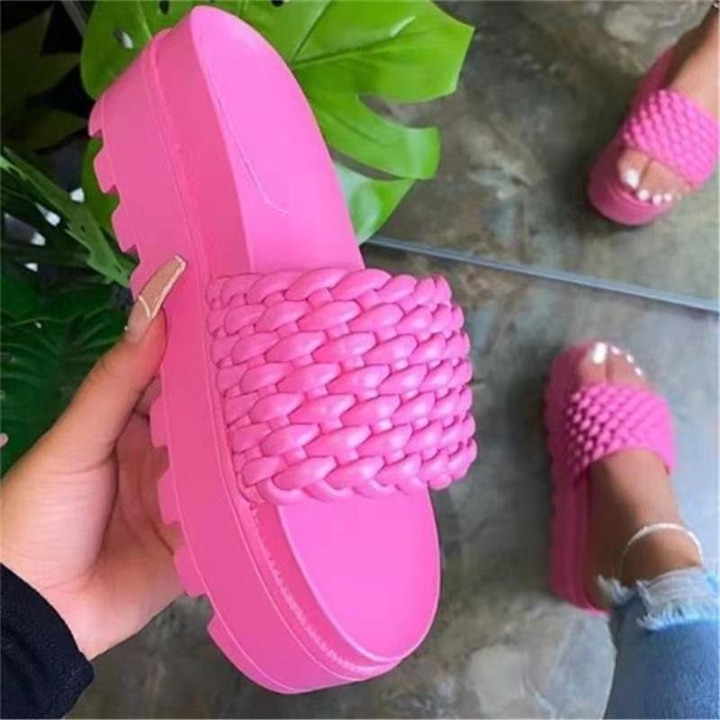 Women Platform Slippers 2024 Summer Outdoor Beach Casual Height Increasing Shoes Sandals Wholesale New Styles Ladies Slippers