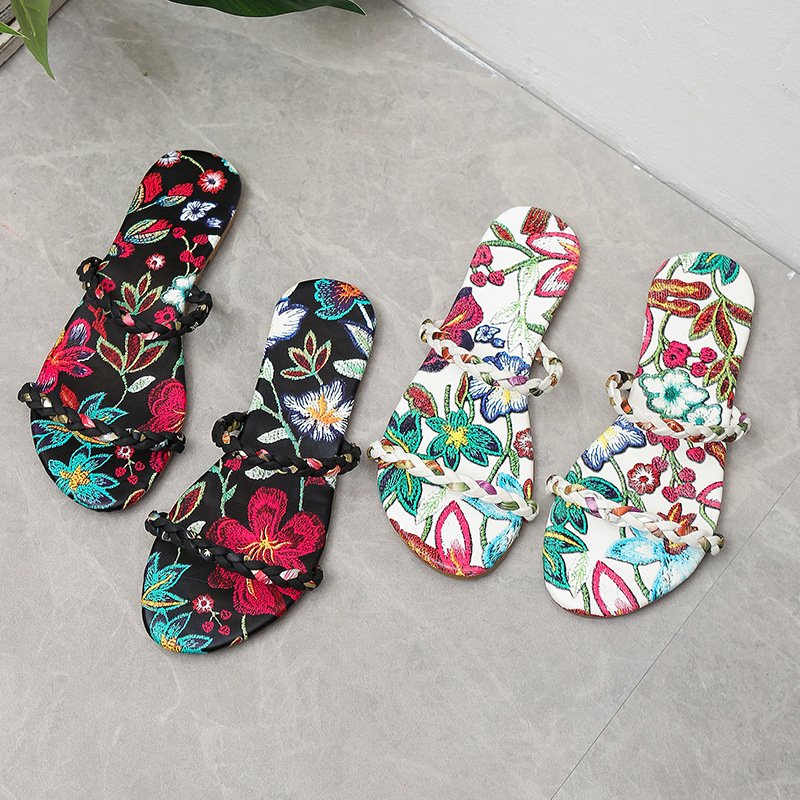 Summer Flat Comfort Square toe ladies slides slippers sandales femmes women designers sandals slipper