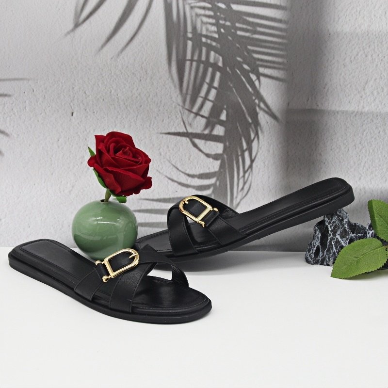 Hot Sale summer new net gold fashion flat-bottomed sandals beach fairy style slippers female shoes sandales pour femmes tendance