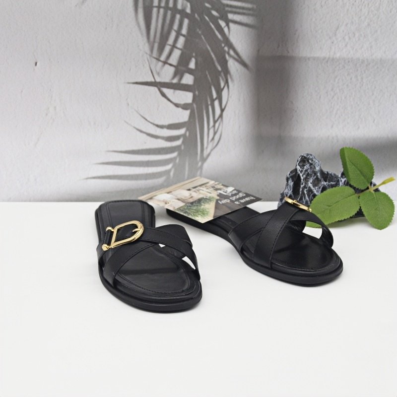 Hot Sale summer new net gold fashion flat-bottomed sandals beach fairy style slippers female shoes sandales pour femmes tendance