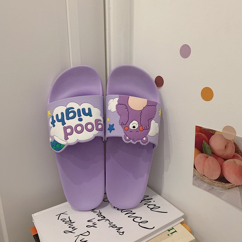 XIXITIAO summer women's shoes cartoon cute indoor home slippers bear animal printed slides slippers for women ladies girls