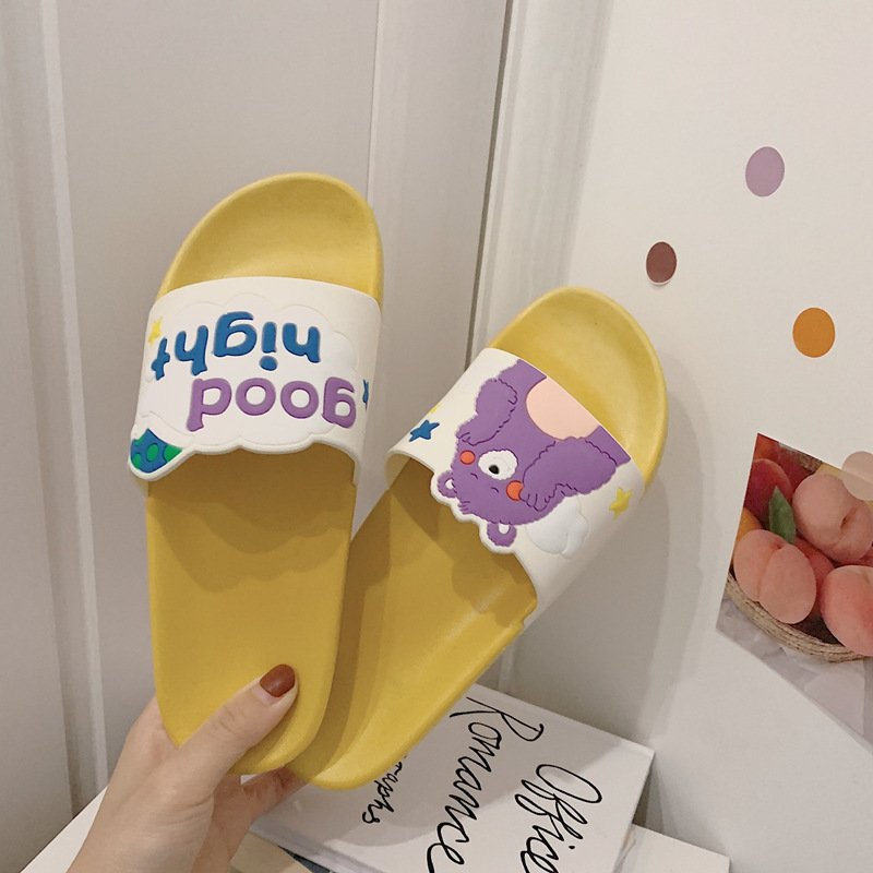 XIXITIAO summer women's shoes cartoon cute indoor home slippers bear animal printed slides slippers for women ladies girls