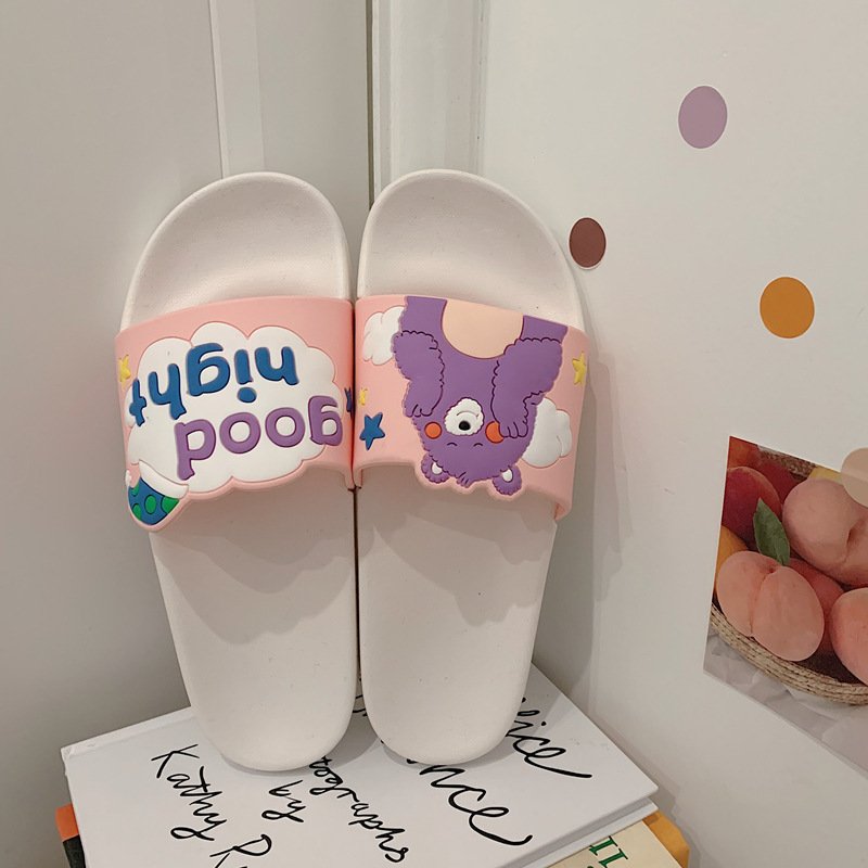 XIXITIAO summer women's shoes cartoon cute indoor home slippers bear animal printed slides slippers for women ladies girls