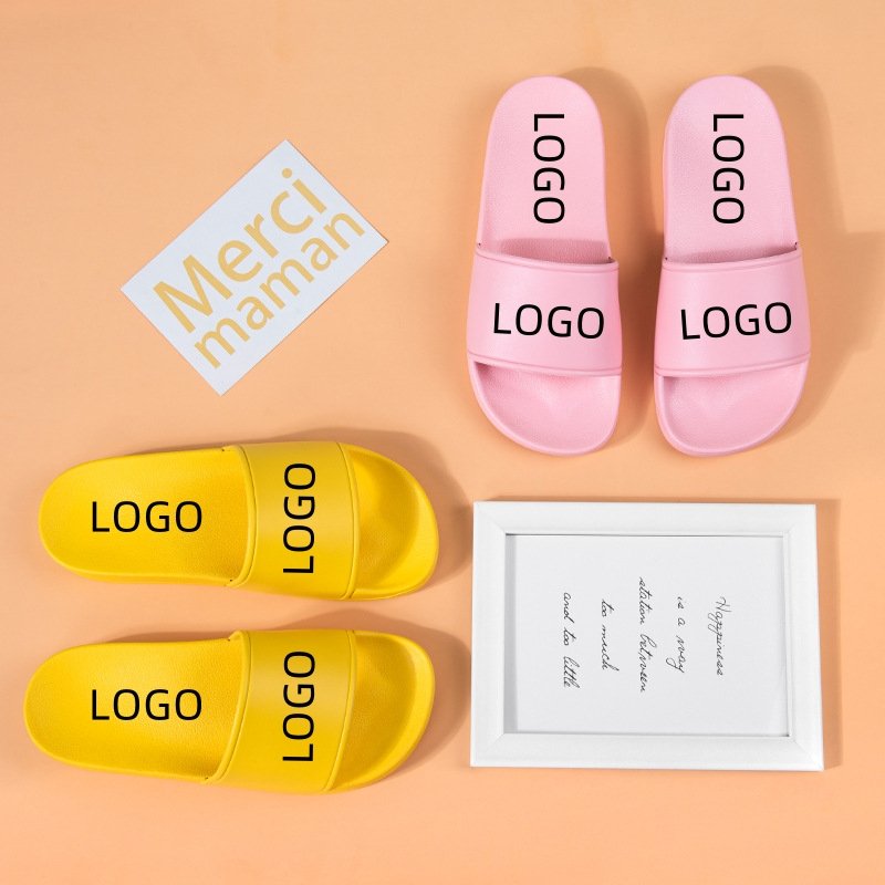 Customized OEM 3D Printed Embossed Leather PVC EVA PE Unisex Women Men High Quality Slippers Custom Shoes Slides With Logo