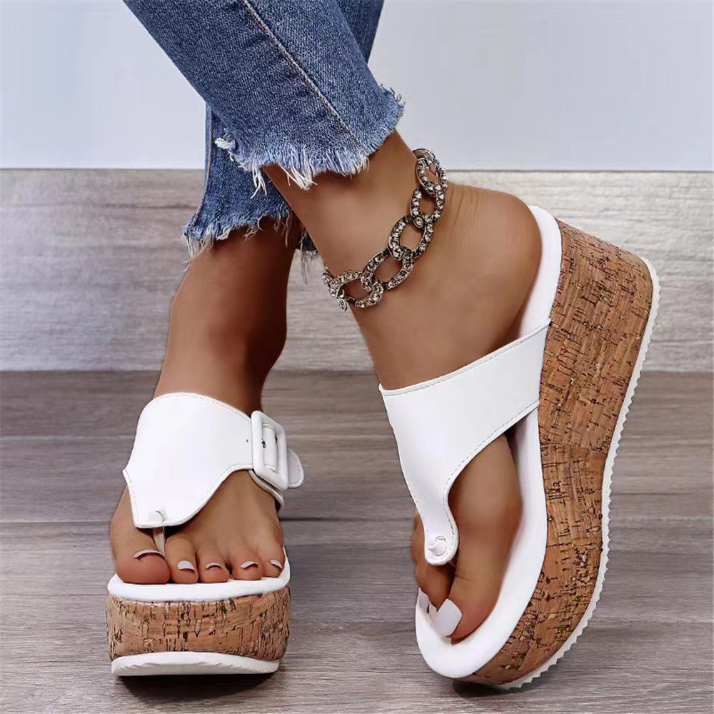New Styles Comfort Indoor / Outdoor Wedge heels Summer Beach flipflops slides slippers for women and ladies