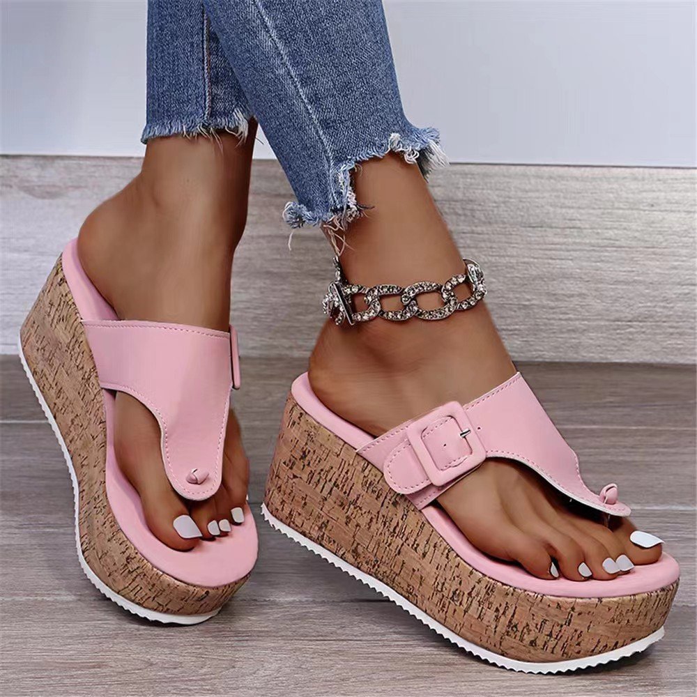 New Styles Comfort Indoor / Outdoor Wedge heels Summer Beach flipflops slides slippers for women and ladies